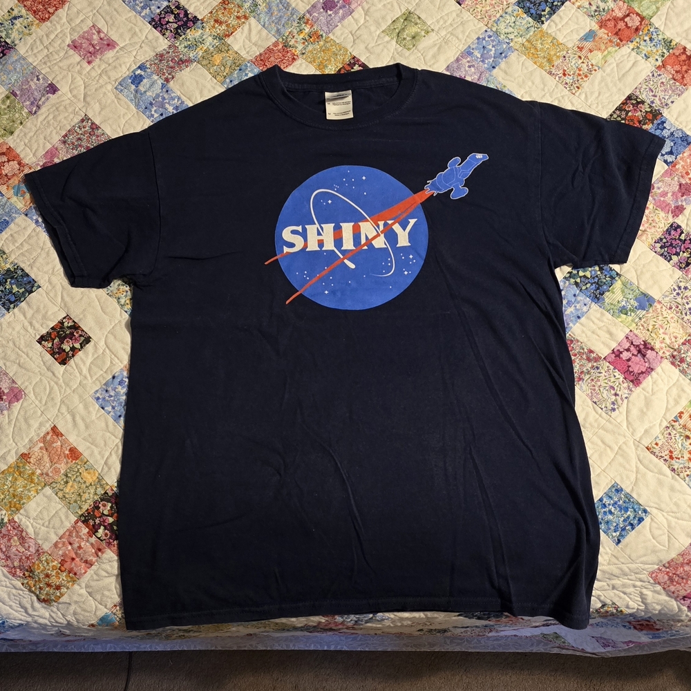 Gildan Dark Blue Shiny Graphic Tee